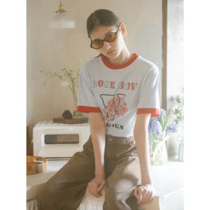 [바이탈싸인] 로즈바우 링거 티셔츠_Light Blue [25MNSUTOP02LB]