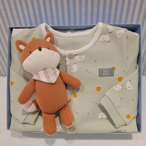 쇼콜라 꼬꼬내의여우애착인형세트 (TNOWXS579L)남아가을겨울실내복출산백일선물