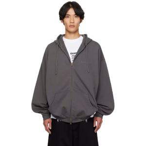 25 FW 베트멍 남성 그레이 박싱 로고 오버사이즈 집업 후드티 252669M202017