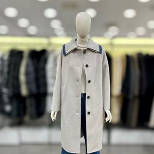 [씨씨콜렉트]니트카라 투웨이 하프 울 코트 E234MSH160MB_CA