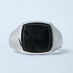 25 FW 톰우드 Kay Larvikite 카이 스퀘어 플레이팅 스털링 실버 링 101486