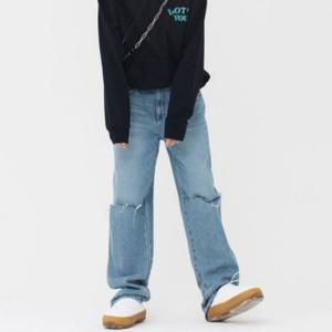 [플랙진]남성 랏츠 W12 스트레이트 디스트로이드 중청 데님 팬츠 (PJTO5SZW125)