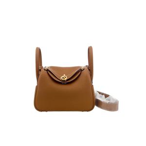 [엘러브] 새상품 에르메스 미니린디19 카멜골드 W각인 5HB0372