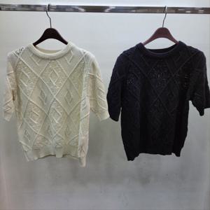 [반에이크]더블 아가일 반팔 니트 티셔츠 (VB43KTQ304Z)_GJA