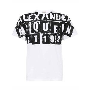 라프리마 알렉산더맥퀸 펑크 로고 오버 프린트 티셔츠 727268 QUZ10 0900