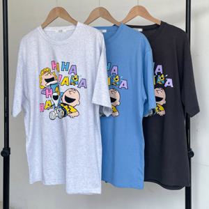 나야홍 / 빅사이즈캐릭터티 U519L507 스누피가든프린팅티셔츠 L