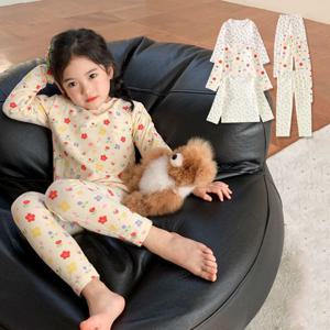 [조이멀티]크림가든 여아동 내의 플라워 긴팔 실내복 205906