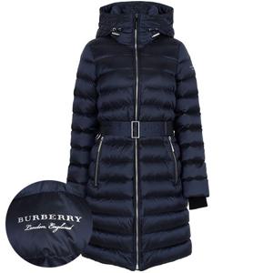 버버리 네이비 라임하우스 벨티드 후드 구스 다운 자켓 LIMEHOUSE 8038746 NAVY