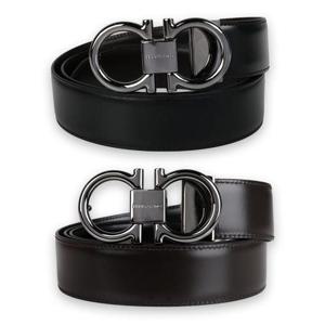 디몬트 페레가모 남성 더블 간치니 양면 벨트(블랙/다크브라운) 679938 694531