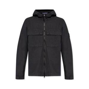 라프리마 스톤아일랜드 106WN 올드 트리트먼트 브러쉬드 오가닉 코튼 캔버스 후드 Overshirt Reg