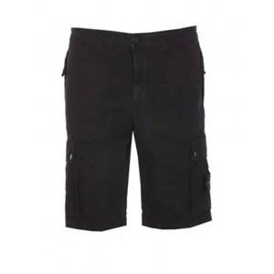 라프리마 스톤아일랜드 L11WA 올드 트리트먼트 브러쉬드 코튼 캔버스 카고 버뮤다 Shorts Slim 핏