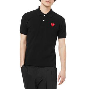 [국내배송] 꼼데가르송 레드하트 와펜 공용 반팔 카라티 AZ-T006-051-1