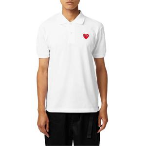 [국내배송] 꼼데가르송 레드하트 와펜 공용 반팔 카라티 AZ-T006-051-5