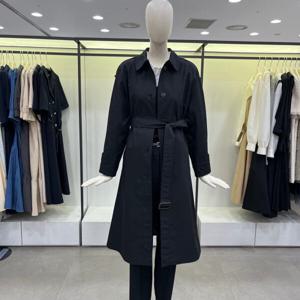 [씨씨콜렉트]스탠카라 밸티드 롱 트렌치코트 E241MSI101BK_CA