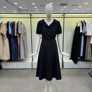 [씨씨콜렉트]벨티드 A라인 원피스 E242PSE166BK_CA