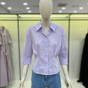 [씨씨콜렉트]카라넥 셔링 7부 블라우스 E242MSC136_CA