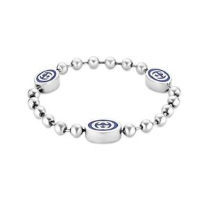 구찌 팔찌 YBA753442002 (753442 J8410 8136) 인터로킹 G 에나멜 볼 체인 실버 여