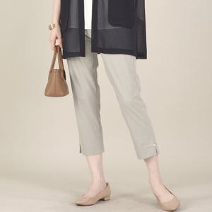 애비뉴투지 엄마옷 진주 트임 나일론 스판 냉감 밴딩 여름 칠부 바지 P08563