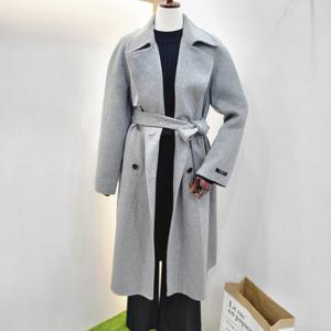 [비지트인뉴욕]캐시미어 모직 벨티트 롱 트렌치코트  VABHC31M_U