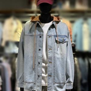 [버커루]남성 등판 레터링 자수 후드 데님자켓(BKR23U310DJ)_DG