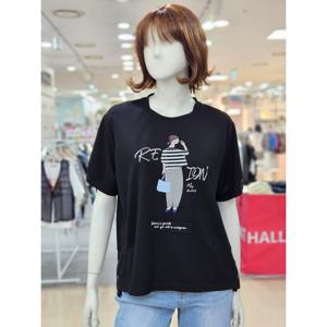 [아날도바시니]언스토퍼블 버튼 트임 라운드 반팔티 AY08TS03S