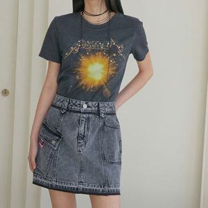 [에고이스트]프린팅 포인트 삼각트임 반소매 티셔츠 (ER1CH260)