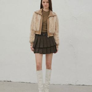 [에고이스트]레터링 자카드 포인트 페이크퍼 자켓 (EQ4FJ060)