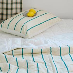 해피니 이불패드세트 레트로 M2 듀라론 냉감 이불 패드 베개 SS (그린)