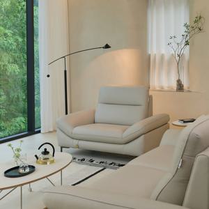 [다우닝] 시엘 1인 전체 천연가죽 소파 + 스툴