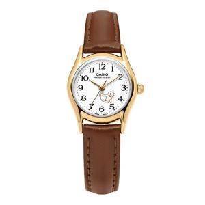 카시오 LTP-1094Q-7B7RDF (LTP-1094Q-7B7) 아날로그 수능 학생 강아지 여성 가죽시계