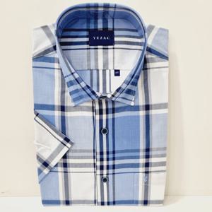 [예작]예작 일반핏/코튼폴리/스냅/체크/반팔 YJEMBA286 BL_US
