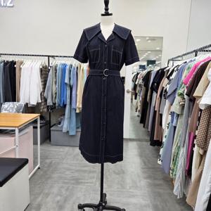 [ab.f.z]AFZ3HO02/여름 빅카라 스테치 포인트 벨티드 롱 원피스_