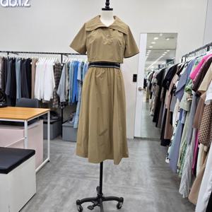 [ab.f.z]AFZ3HO01/여름 허리 밴딩 빅카라 캐주얼 바스락 롱 원피