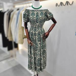 [비지트인뉴욕]프린팅 페이즐리 프릴 롱원피스 VB6OPA2_US