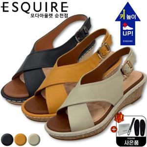 [에스콰이아]착화감 좋아 발편한 코르크 웨지샌들 YADMSD625BK_S