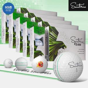 [5더즌 60알]세인트나인 ES GREEN 골프볼 우레탄소재 3피스 12알 화이트