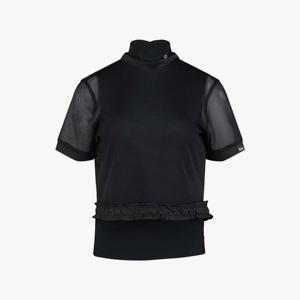 페어라이어 여성 메쉬 크롭 반팔 세트 (블랙)