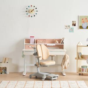 리바트 세계가구 프라임 키즈 각도높이조절 콘센트형 컴팩트 책상+의자 세트