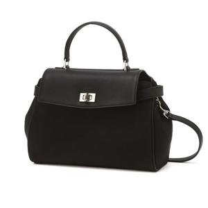 [헤지스ACC] 블랙 단색 가죽 배색 토트백 HIBA5F167BK