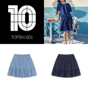 [탑텐키즈]MKF2RS2215 여아) 에코 헤지데님 티어드 스커트