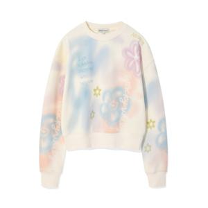 와키윌리 W 스프레이 그래픽 크롭 맨투맨 B1 WA2501CR62 TC