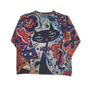 [르니앤맥코이(여성)]캣 포인트 오버핏 라운드넥 니트티(MM10KN509FJZ)