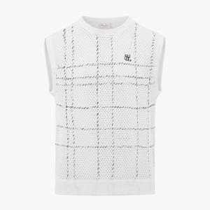 페어라이어 남성 체크 핸드메이드 베스트 (화이트)