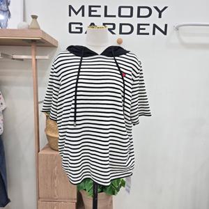 [멜로디가든]단가라 하트 자수 후드 니트 M25M5K105_SH