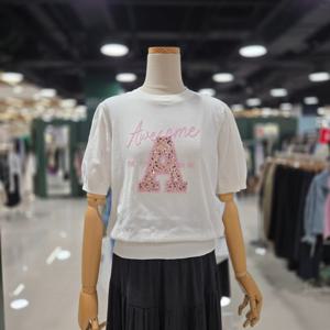 [멜로디가든]영문 반짝이 니트티 (M25M4K102 아이보리)_CA