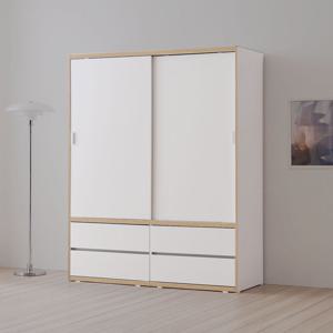 라자가구 비바 뉴빅 1600 슬라이딩 서랍 옷장 행거형 LJY423