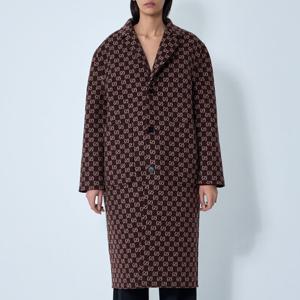 25 FW 구찌 Reversible GG 로고 올오버 자카드 리버시블 코트 버건디 823839 Z7ASL 2