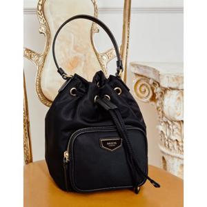 [헤지스ACC] 베이직 나일론 레더 콤비 버킷백 HIBA5F303BK