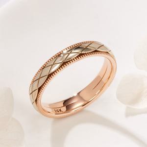 [비앤비골드] 14K 로렛트 웨이브컷 회전 남성 반지 SCM41922