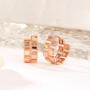 [비앤비골드] 14K 지그재그 사각컷 원터치 링 귀걸이 한쌍 PNE41898